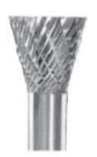 Борфреза твердосплавная ласточкин хвост с обратным конусом по металлу форма N (обратноконическая) 8х10х55х6 мм - изображение, картинка, фото на сайте ISO-market.ru