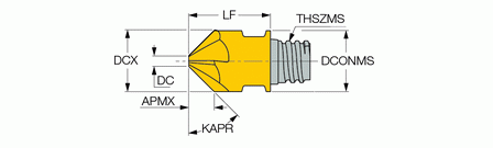 Iscar MM ECF45-080-4T05 IC908 - изображение, картинка, фото на сайте ISO-market.ru