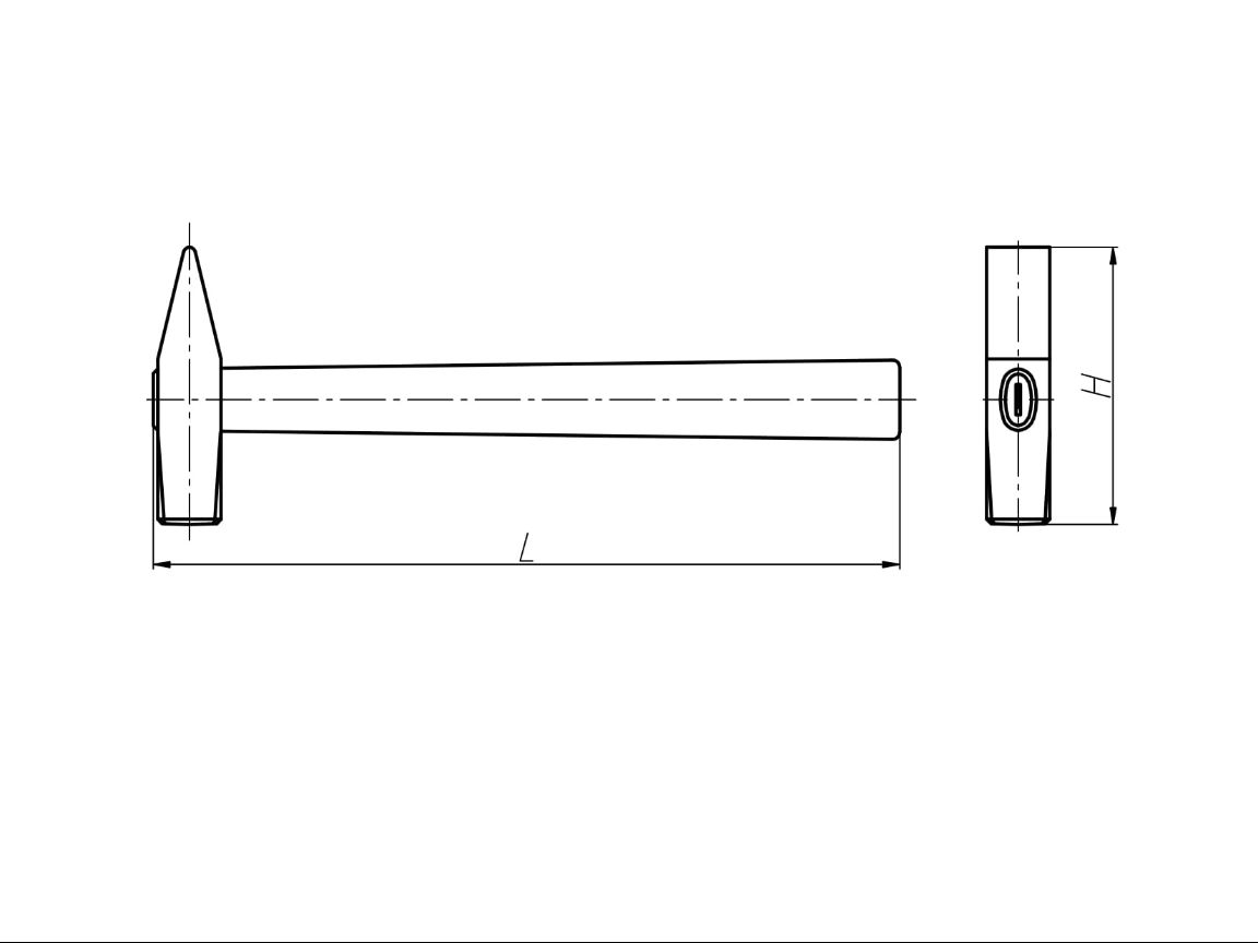 Молоток слесарный стальной с квадратным бойком и деревянной рукояткой 0,4 кг ст. 50 Ц15. хр. бцв. - изображение, картинка, фото на сайте ISO-market.ru