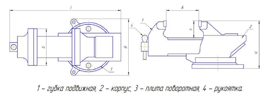Тиски ТСС-150 Слесарные поворотные - изображение, картинка, фото на сайте ISO-market.ru