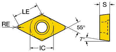 Sandvik Coromant DCMT 07 02 08-KM H13A - изображение, картинка, фото на сайте ISO-market.ru
