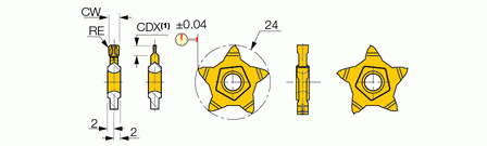 Iscar PENTA 24N230C020 IC908 - изображение, картинка, фото на сайте ISO-market.ru